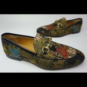 Gucci Jordaan Jacquard Bit Loafers
